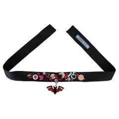 PRADA black ribbon 2017 PUNK BAT BEADED CHOKER Necklace