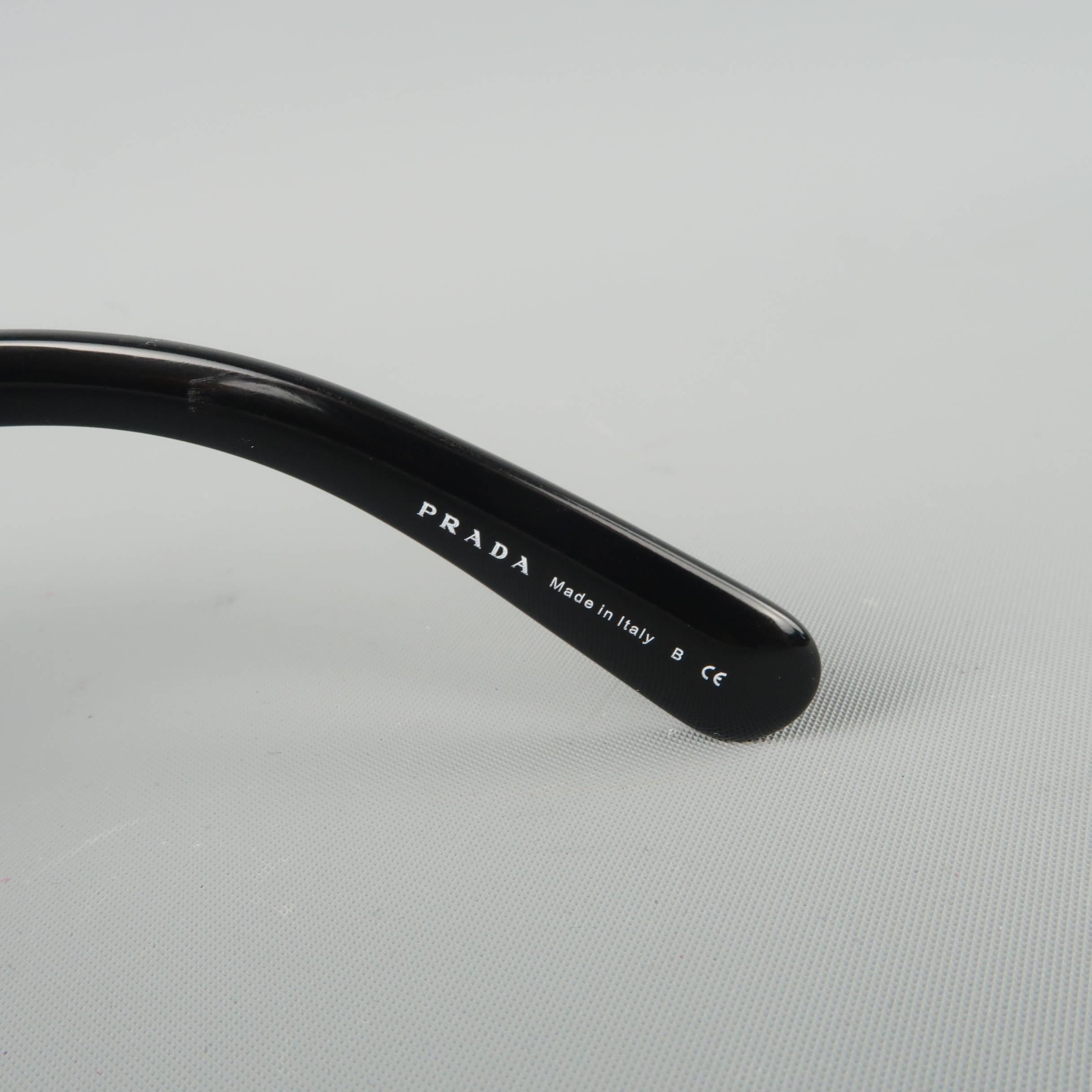 Prada Black Round Lens Baroque Swirl Arm Sunglasses 2