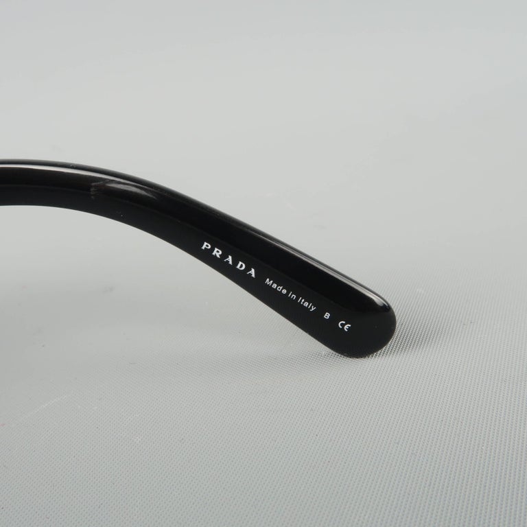 Prada Black Round Lens Baroque Swirl Arm Sunglasses at 1stDibs