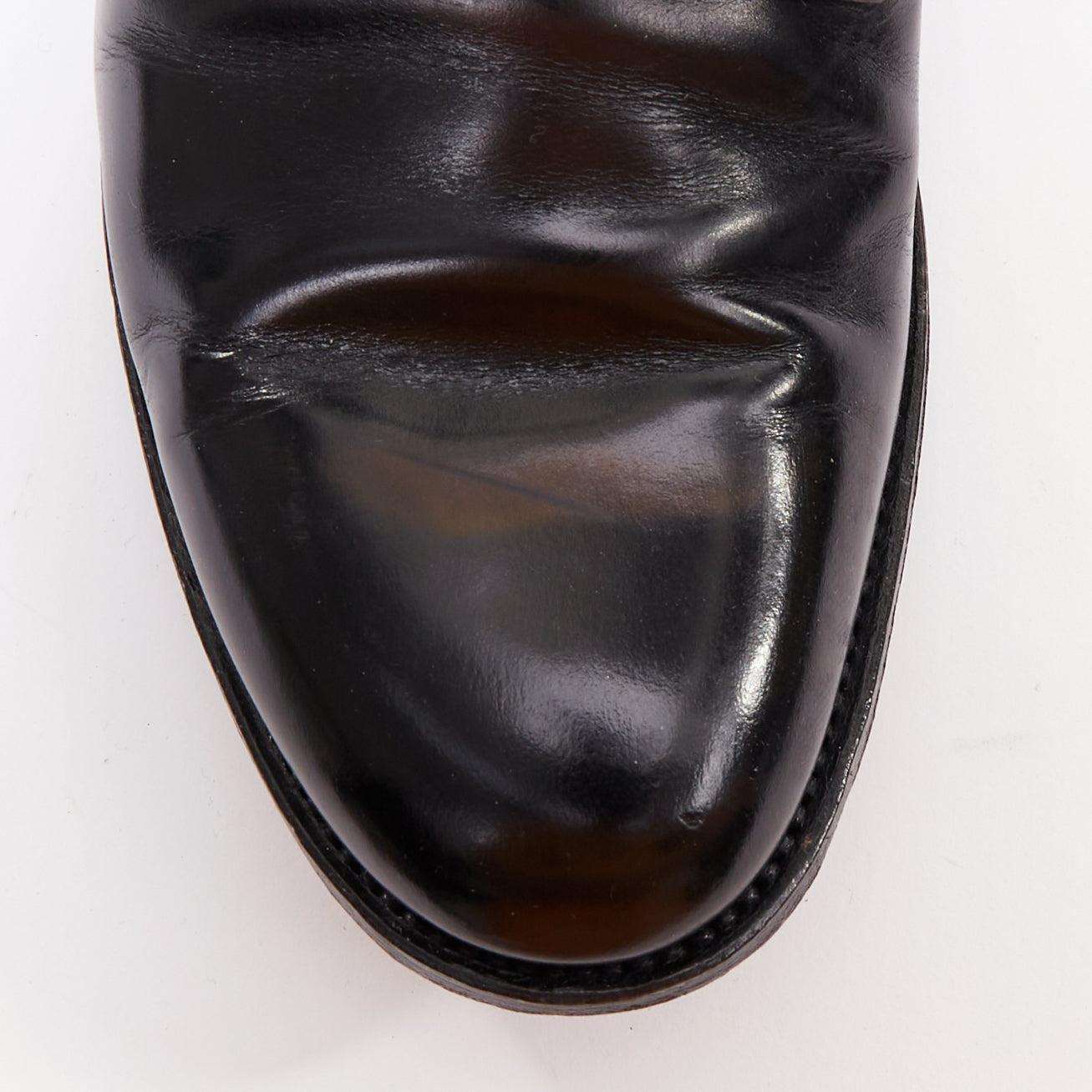 PRADA zapatos de vestir negros con puntera redonda y cordones UK7 EU41 en venta 1