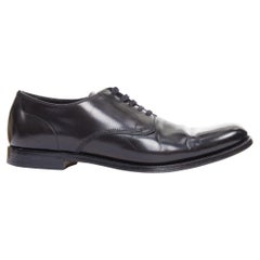 PRADA zapatos de vestir negros con puntera redonda y cordones UK7 EU41