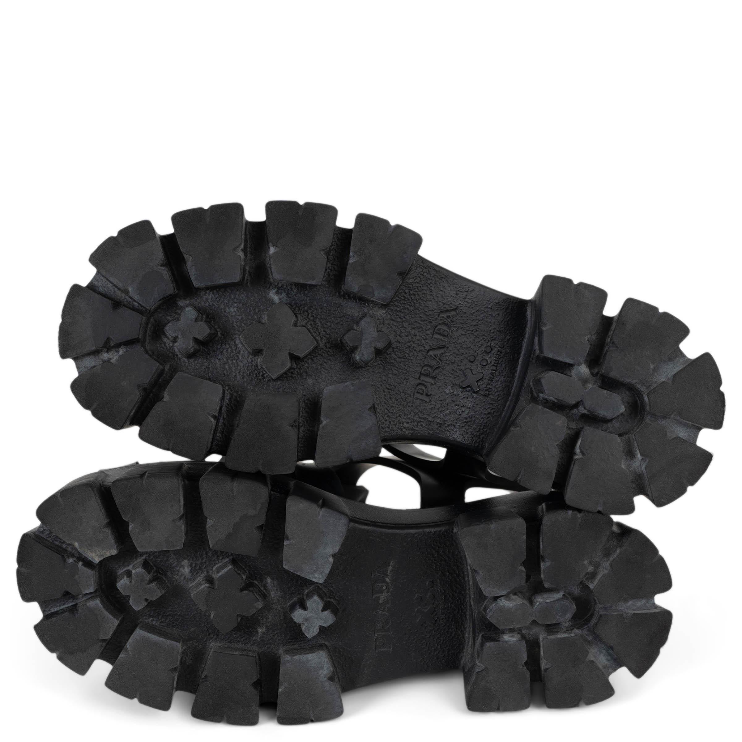 PRADA black rubber 2022 MONOLITH FISCHERMAN Sandals Shoes 36 en vente 4