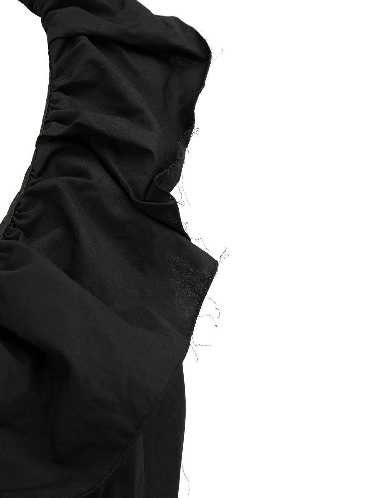 Prada Black Ruffle Collar Dress Size M 2