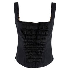 Prada Black Ruffled Corseted Top S 42 