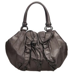Prada Black Ruffled Leather Handbag