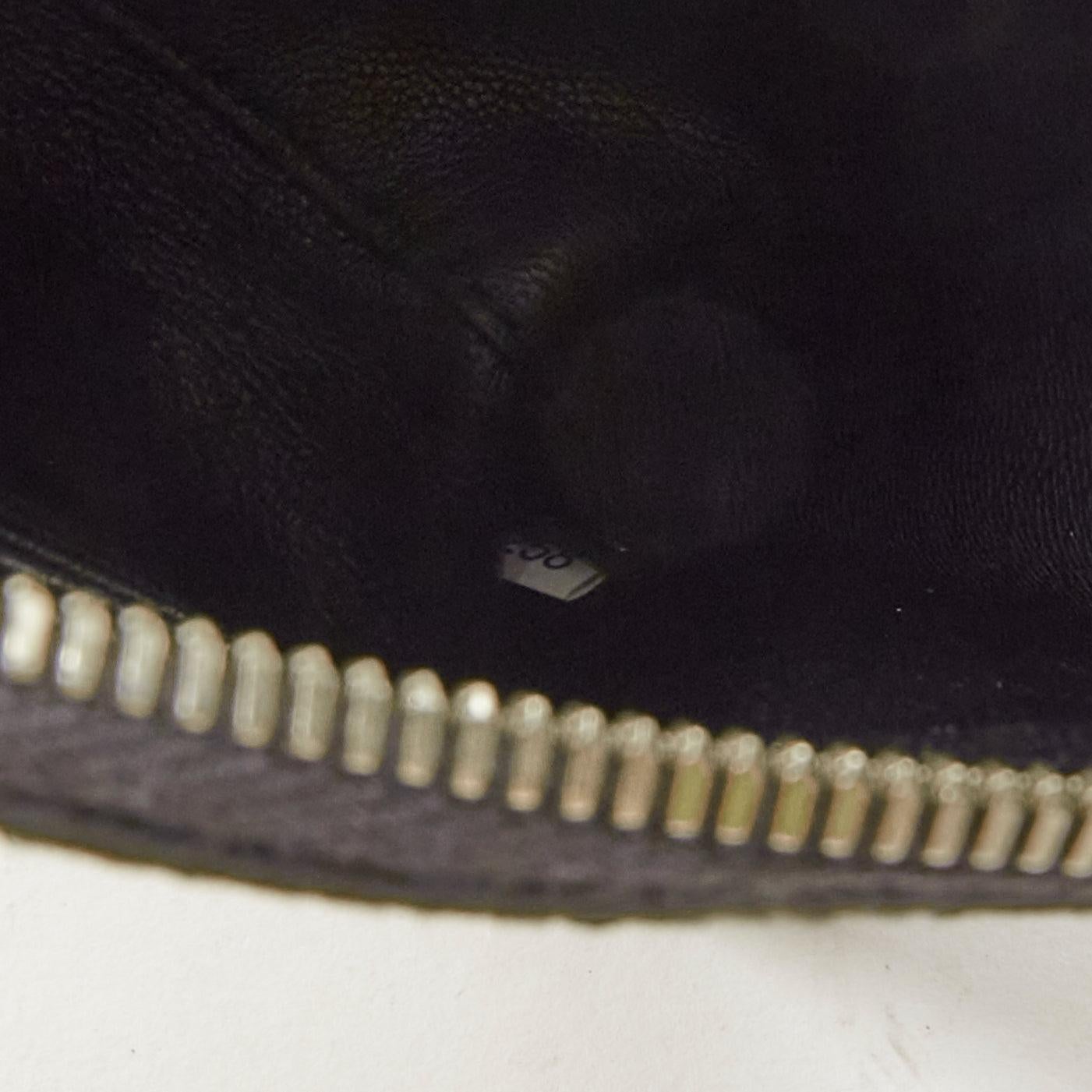 PRADA black saffianno leather silver triangle logo zip small clutch bag 5