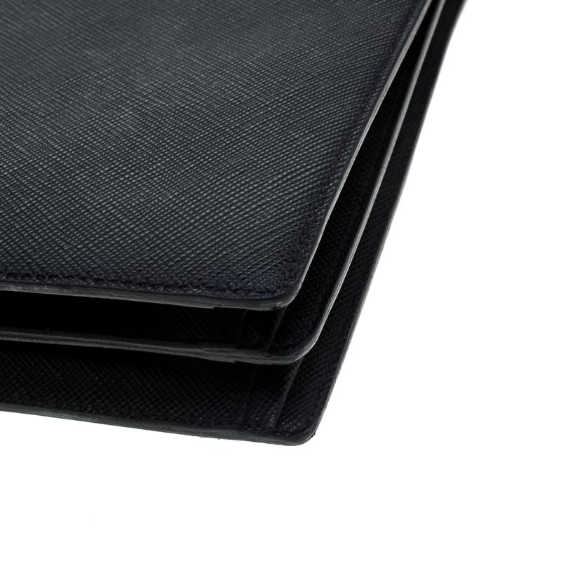 Prada Black Saffiano Cuir Leather Briefcase 4