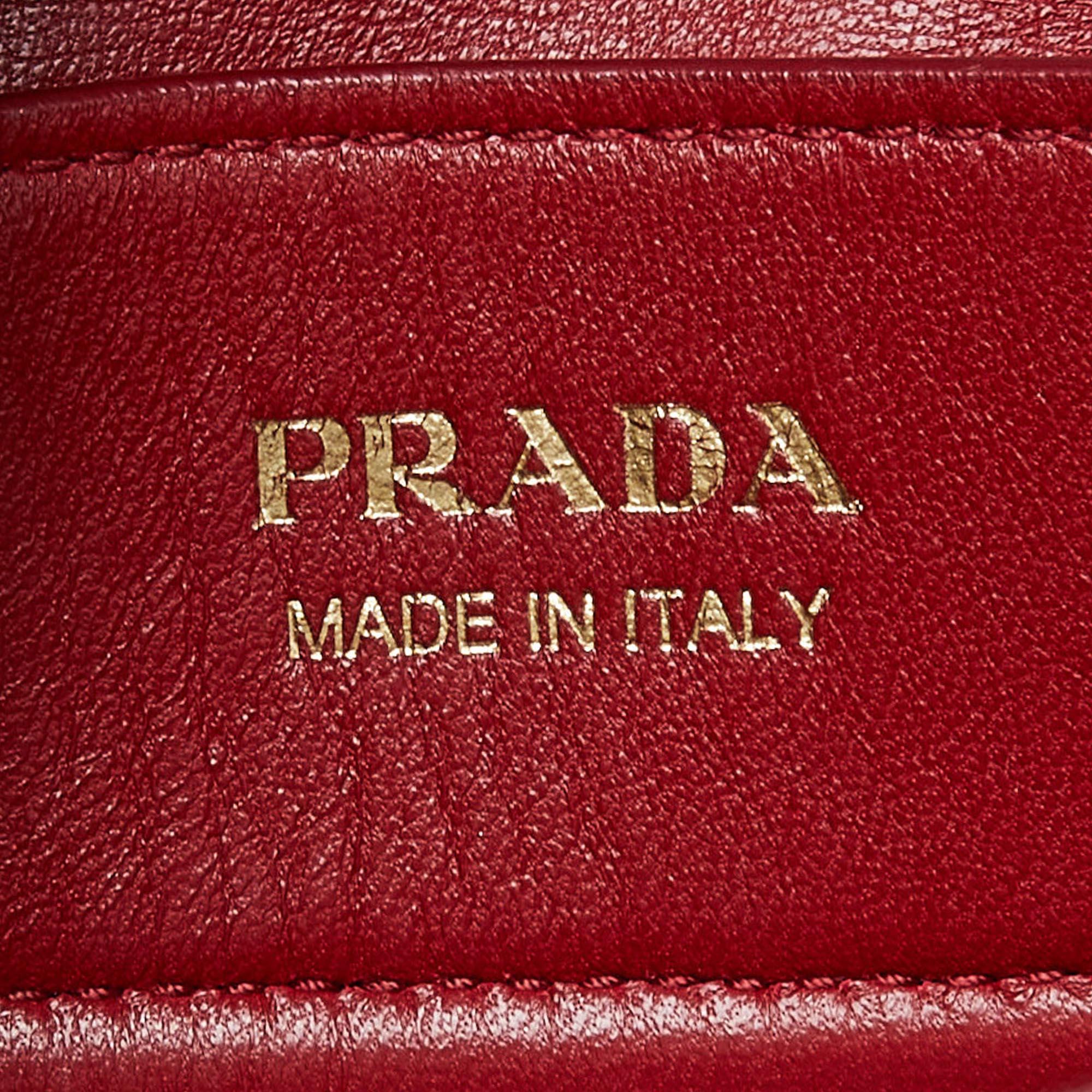 Prada Black Saffiano Cuir Leather Small Double Handle Tote For Sale 6