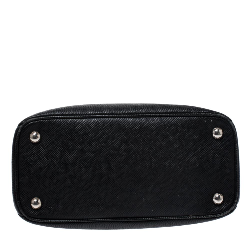 Prada Black Saffiano Cuir Leather Twin Bag 1