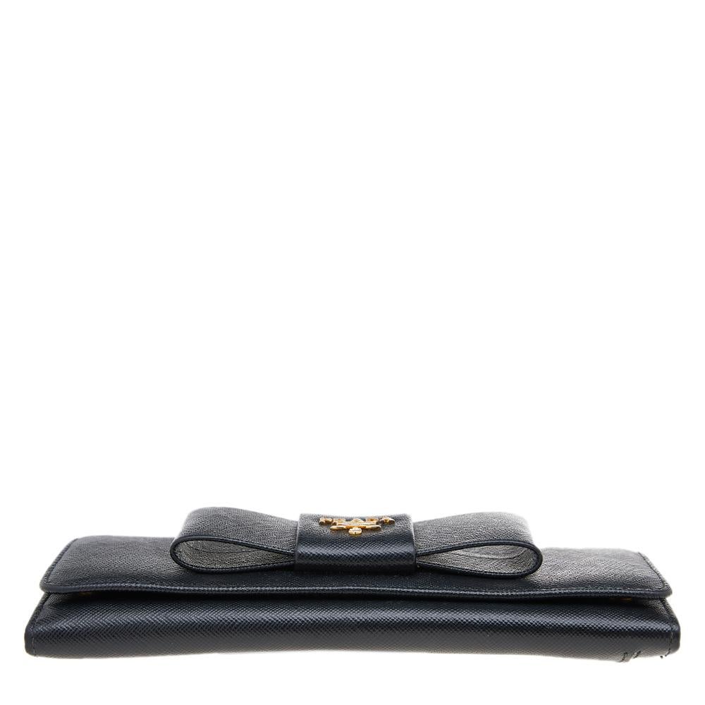 prada saffiano fiocco bow wallet