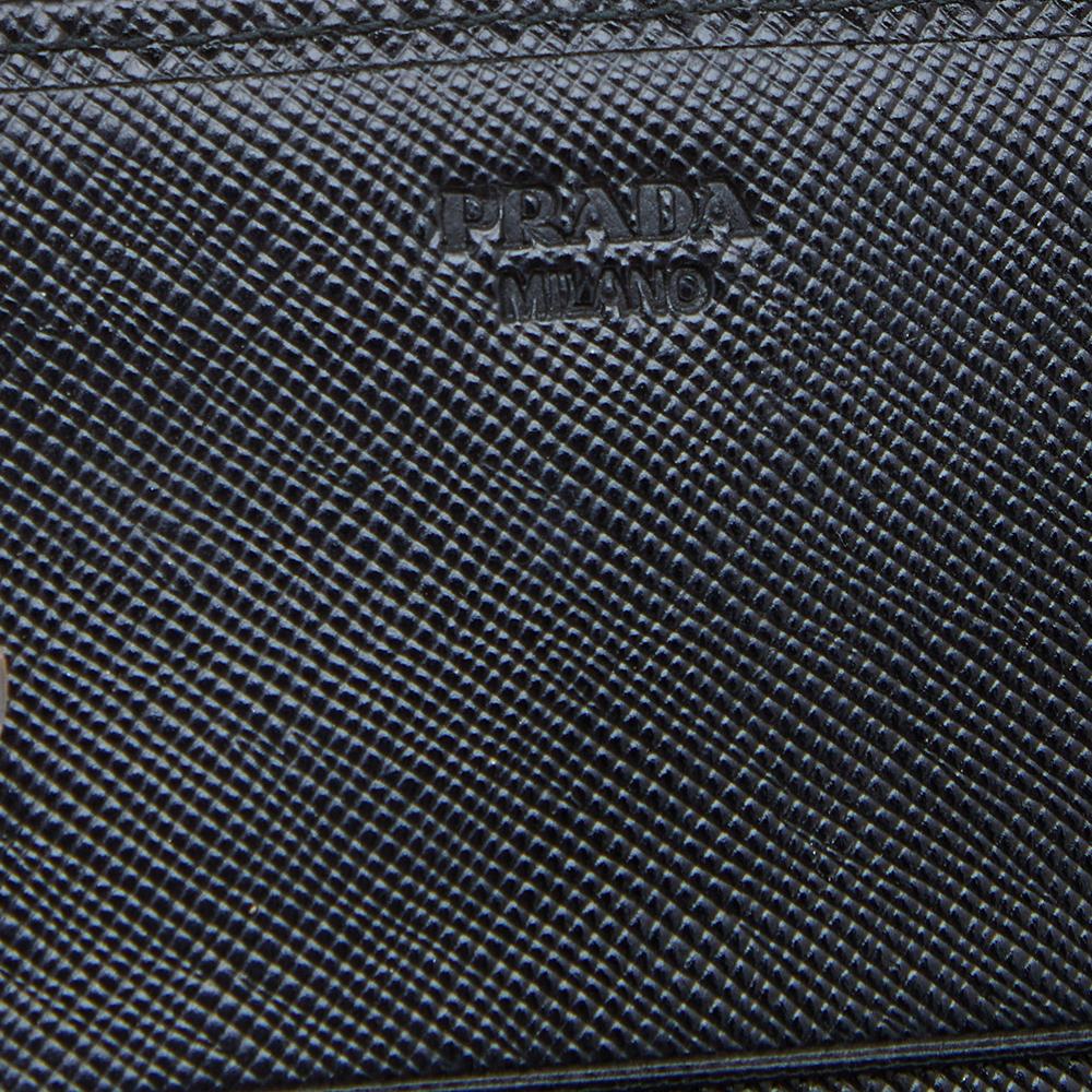 Prada Black Saffiano Fiocco Leather Bow Continental Wallet In Good Condition In Dubai, Al Qouz 2