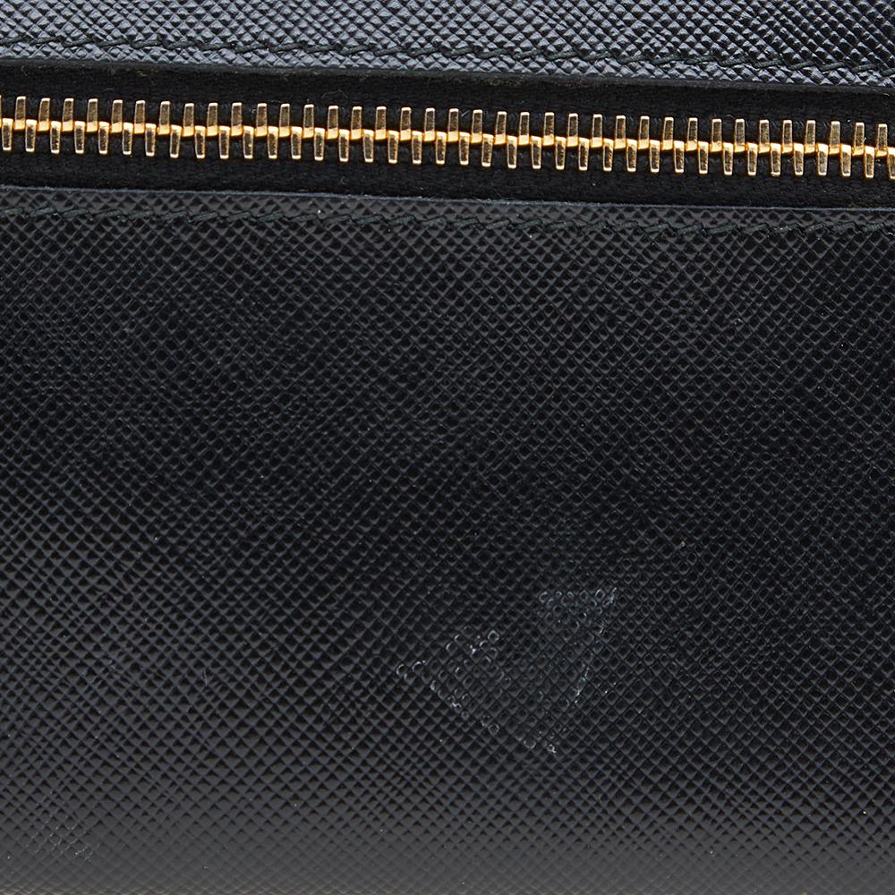 Prada Black Saffiano Fiocco Leather Bow Continental Wallet 2