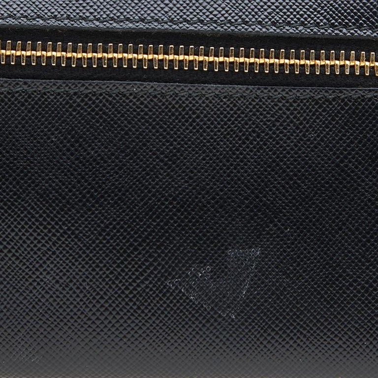 Prada Saffiano Peonia Fiocco Bow Zip Around Black Wallet PR-W1005P-A00 –  MISLUX