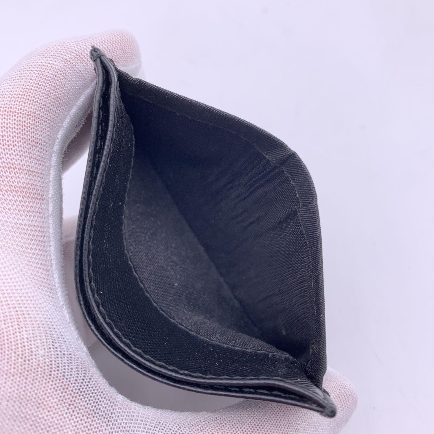 Women's or Men's Prada Black Saffiano Leather and Nylon Card Holder Wallet