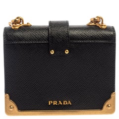 Prada Black Saffiano Leather Astrology Celestial Cahier Crossbody Bag