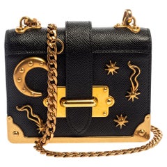 Prada Black Saffiano Leather Astrology Celestial Cahier Crossbody Bag at  1stDibs
