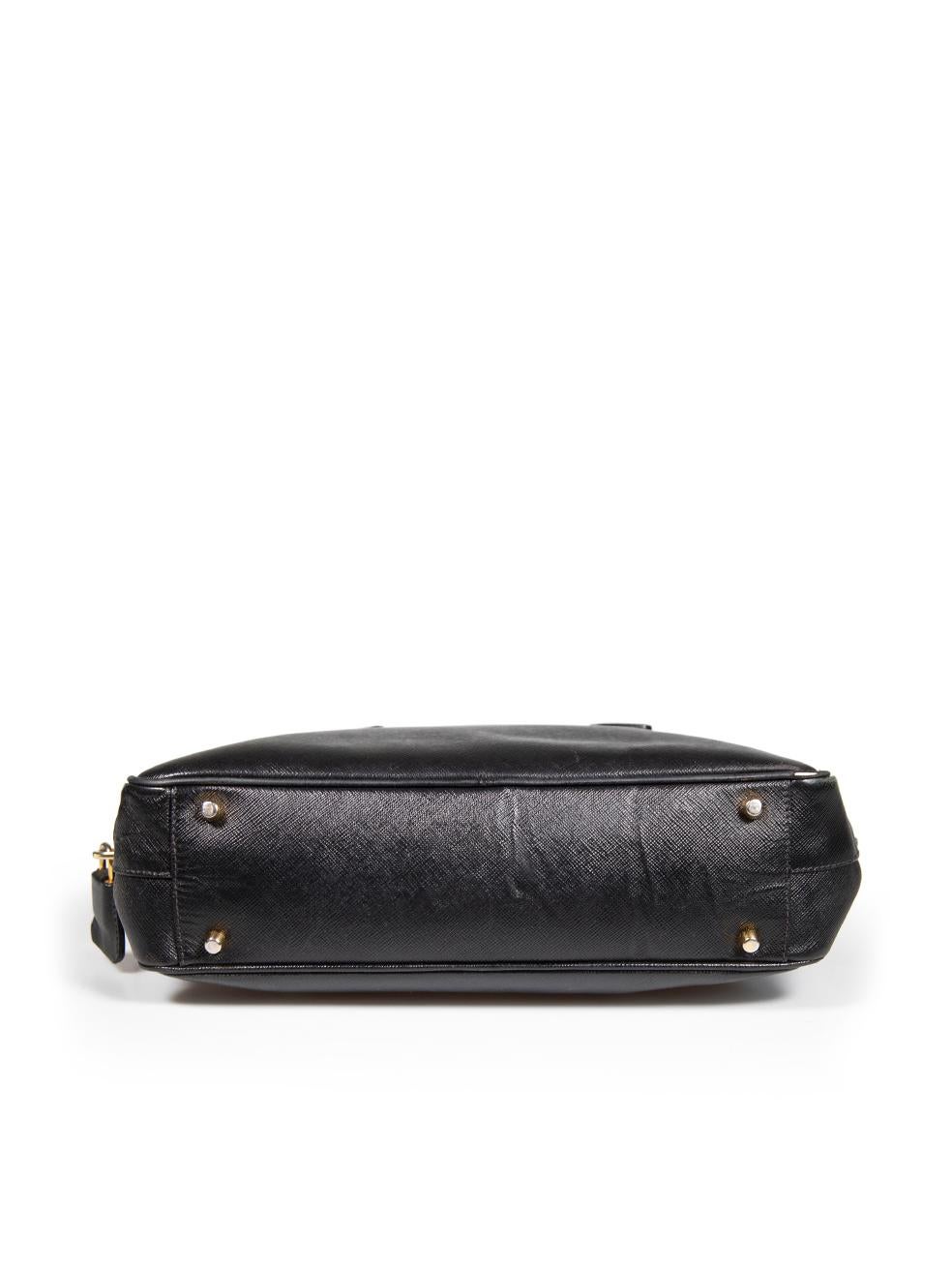 Women's Prada Black Saffiano Leather Bauletto Bag For Sale