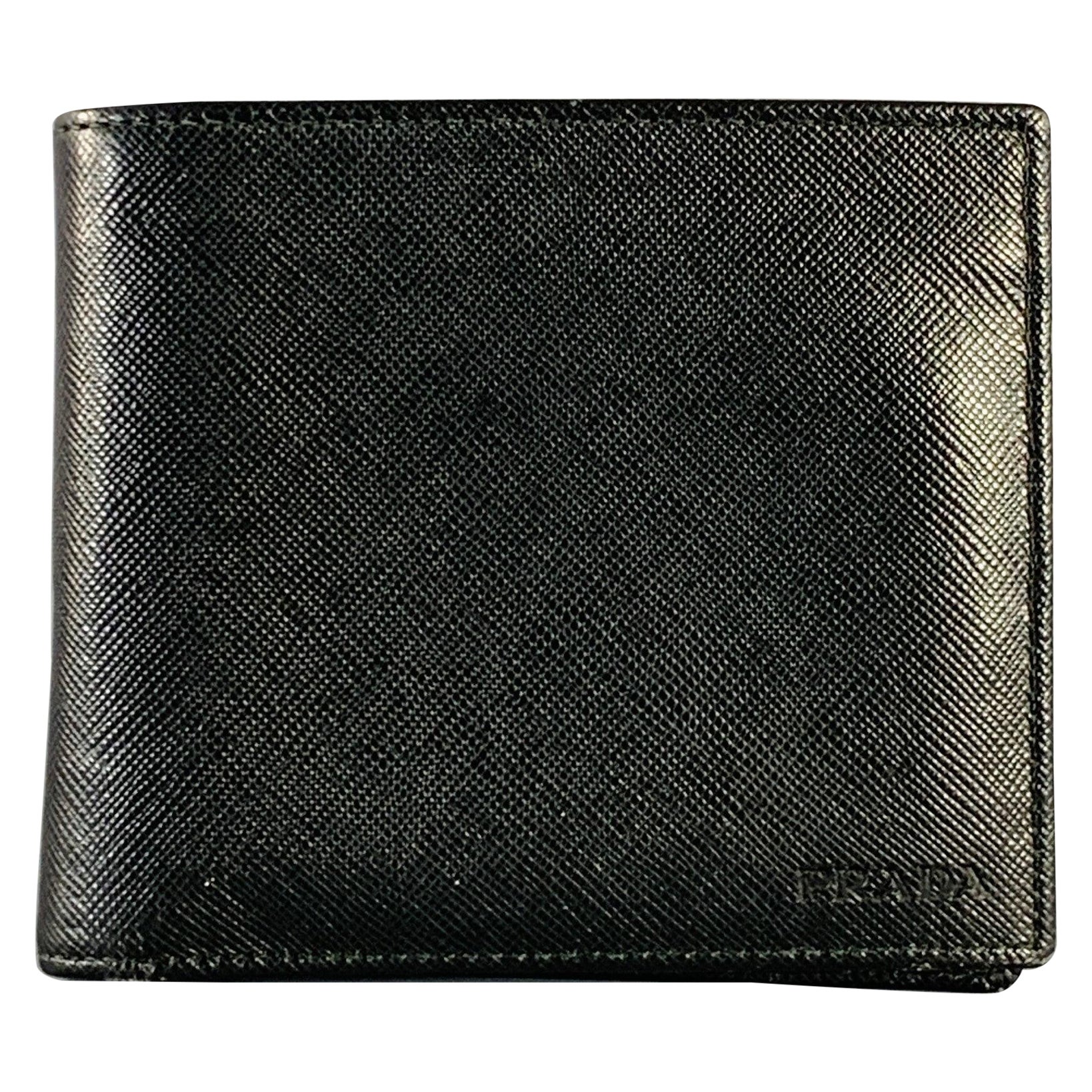 PRADA Black Saffiano Leather Bifold Wallet