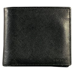 PRADA Black Saffiano Leather Bifold Wallet PRADA Black Saffiano Leather Bifold Wallet