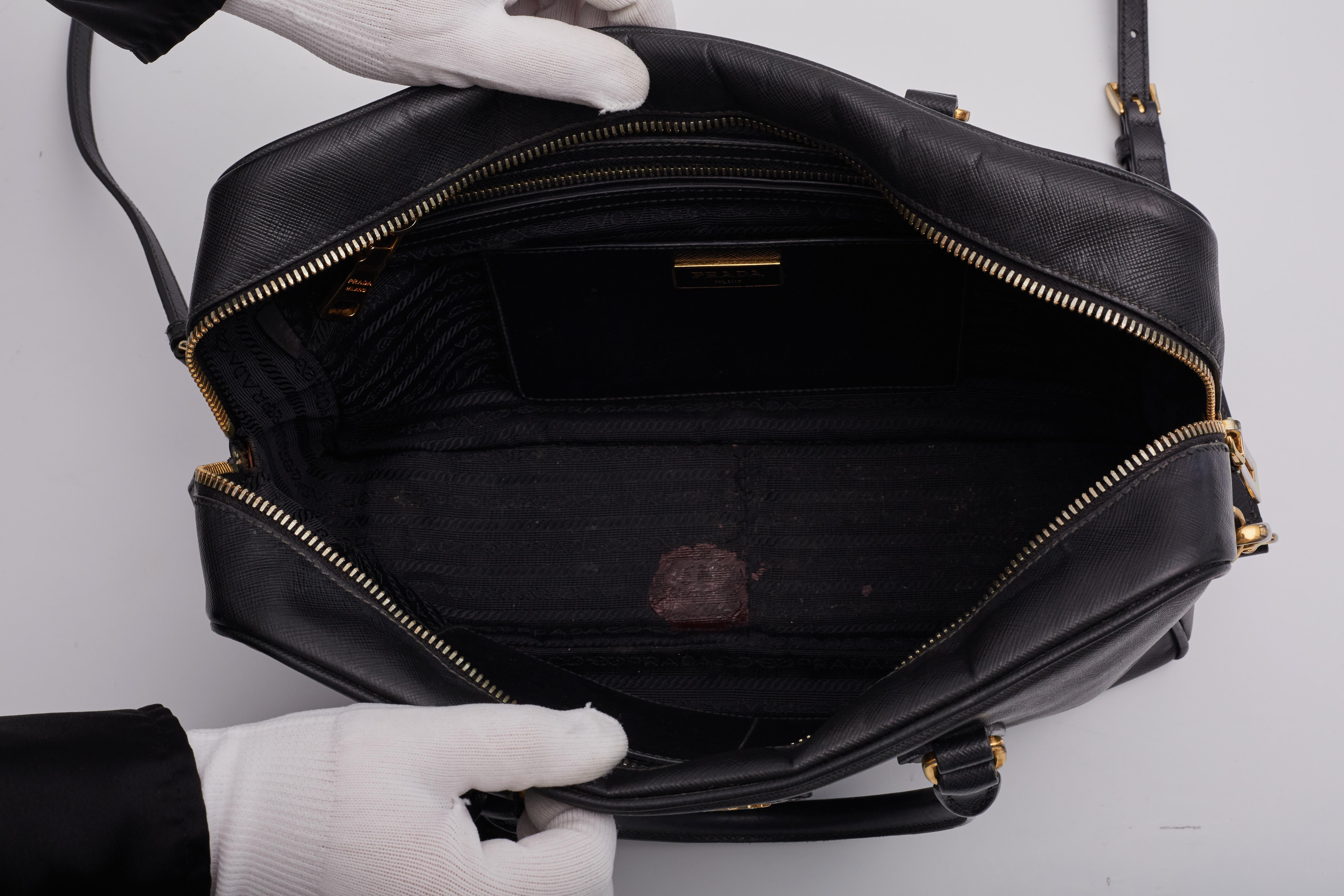 Prada Bolso Boston Bowler Piel Saffiano Negro en venta 7