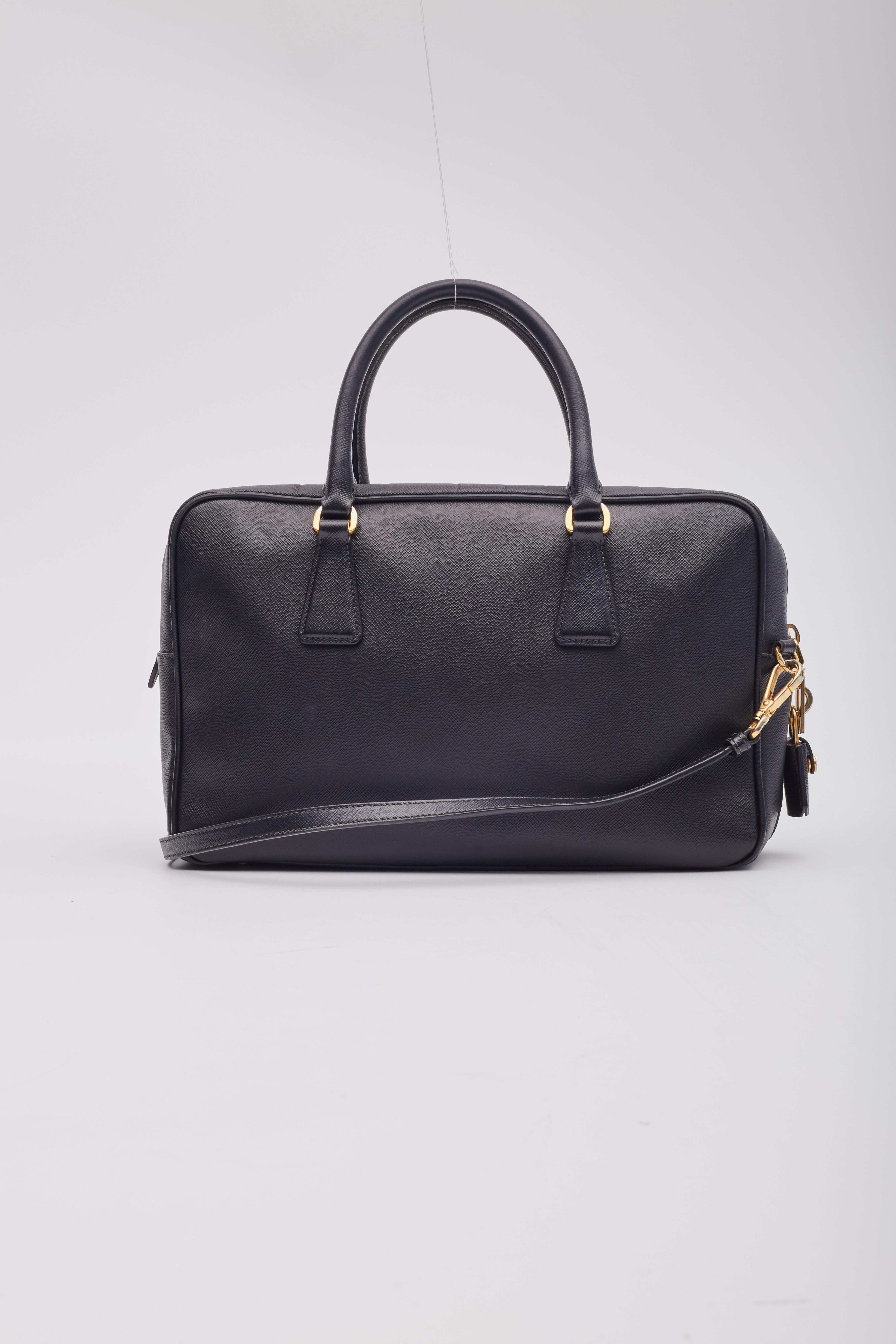 Prada Bolso Boston Bowler Piel Saffiano Negro en venta 1