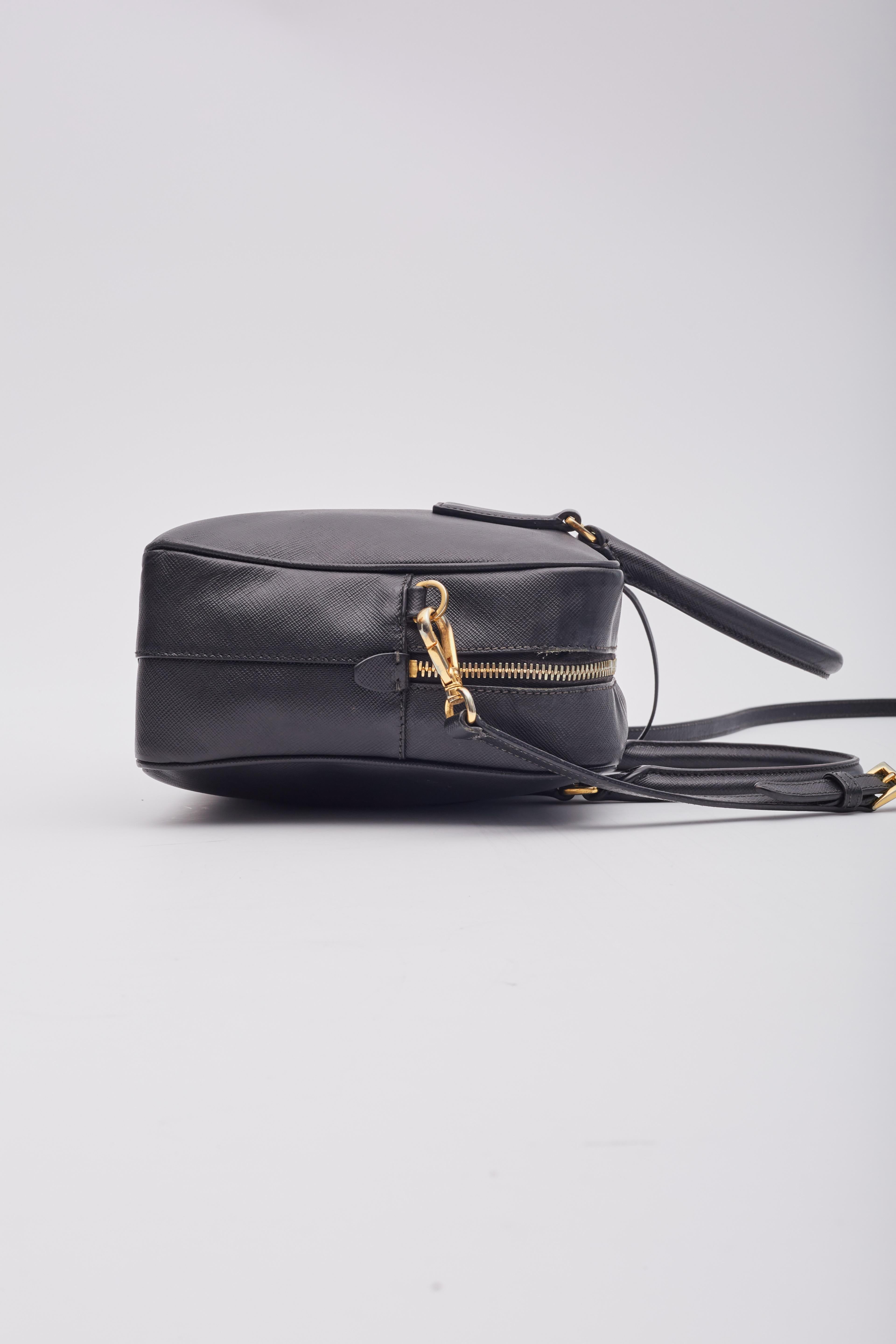 Prada Bolso Boston Bowler Piel Saffiano Negro en venta 4