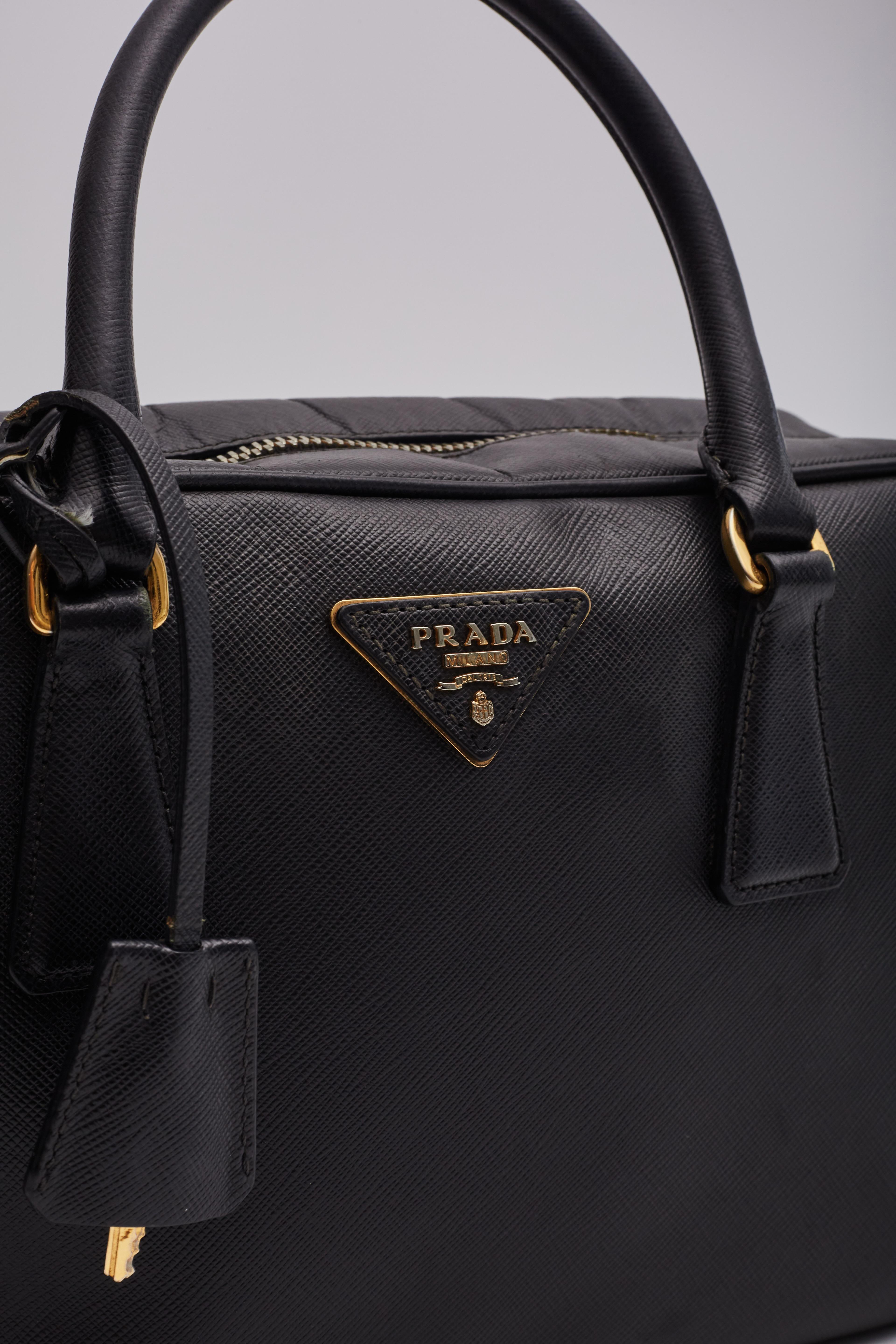 Prada Bolso Boston Bowler Piel Saffiano Negro en venta 5