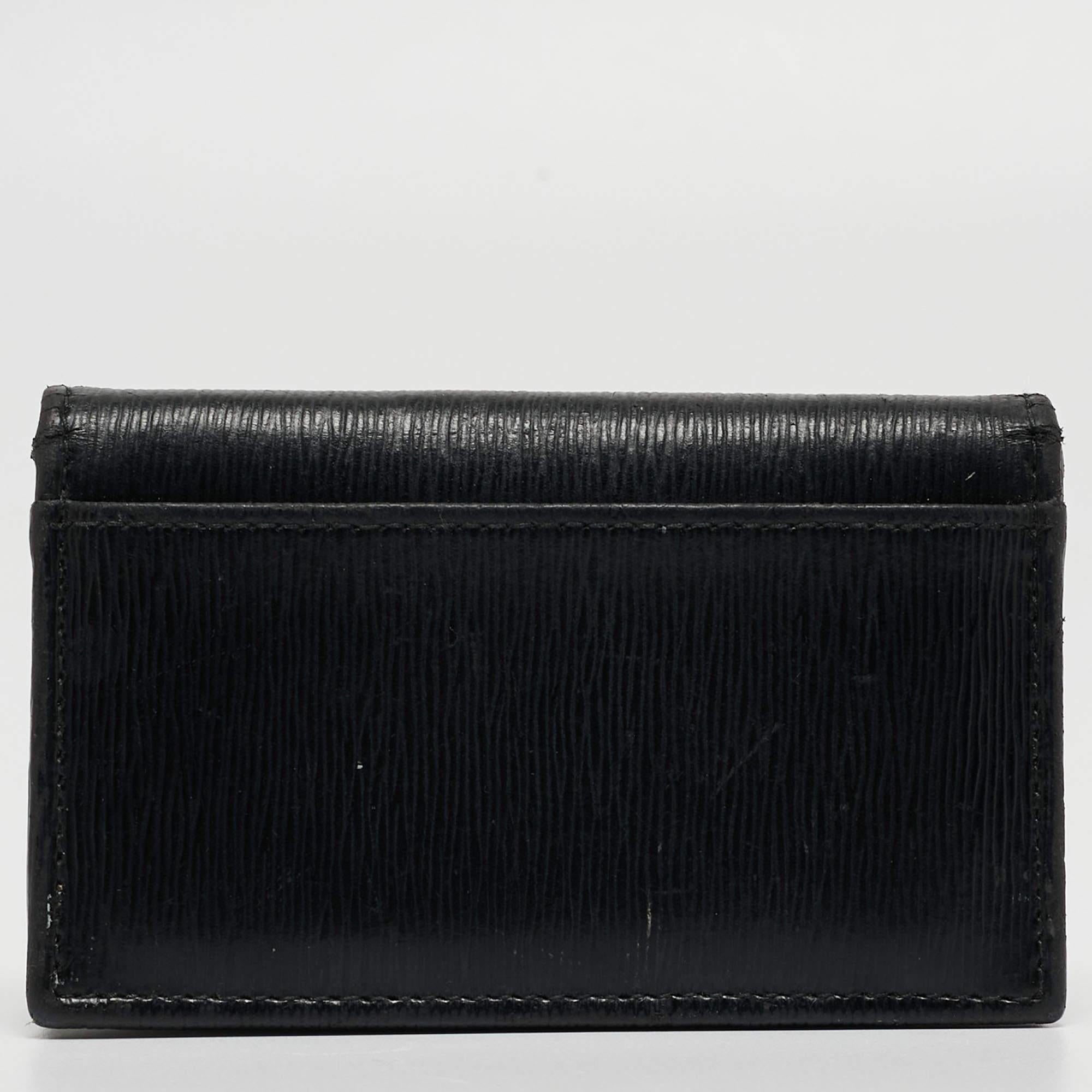 Prada Black Saffiano Leather Business Card Case 3