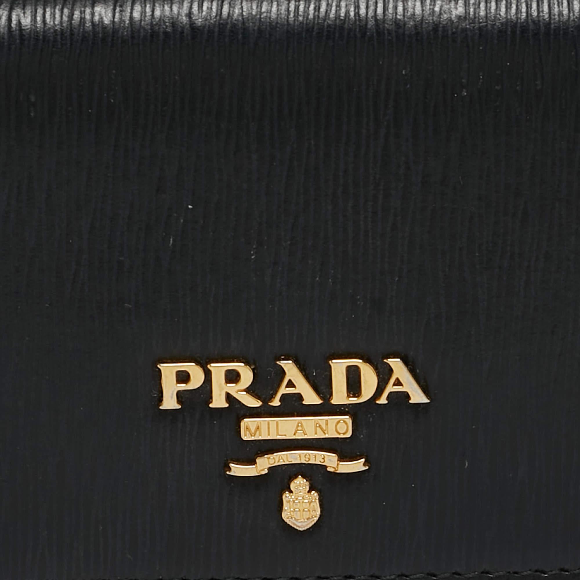 Prada Black Saffiano Leather Business Card Case 4