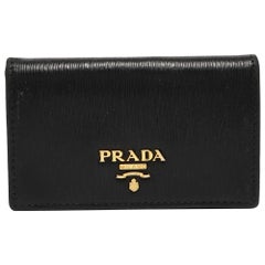 Prada Black Saffiano Leather Business Card Case