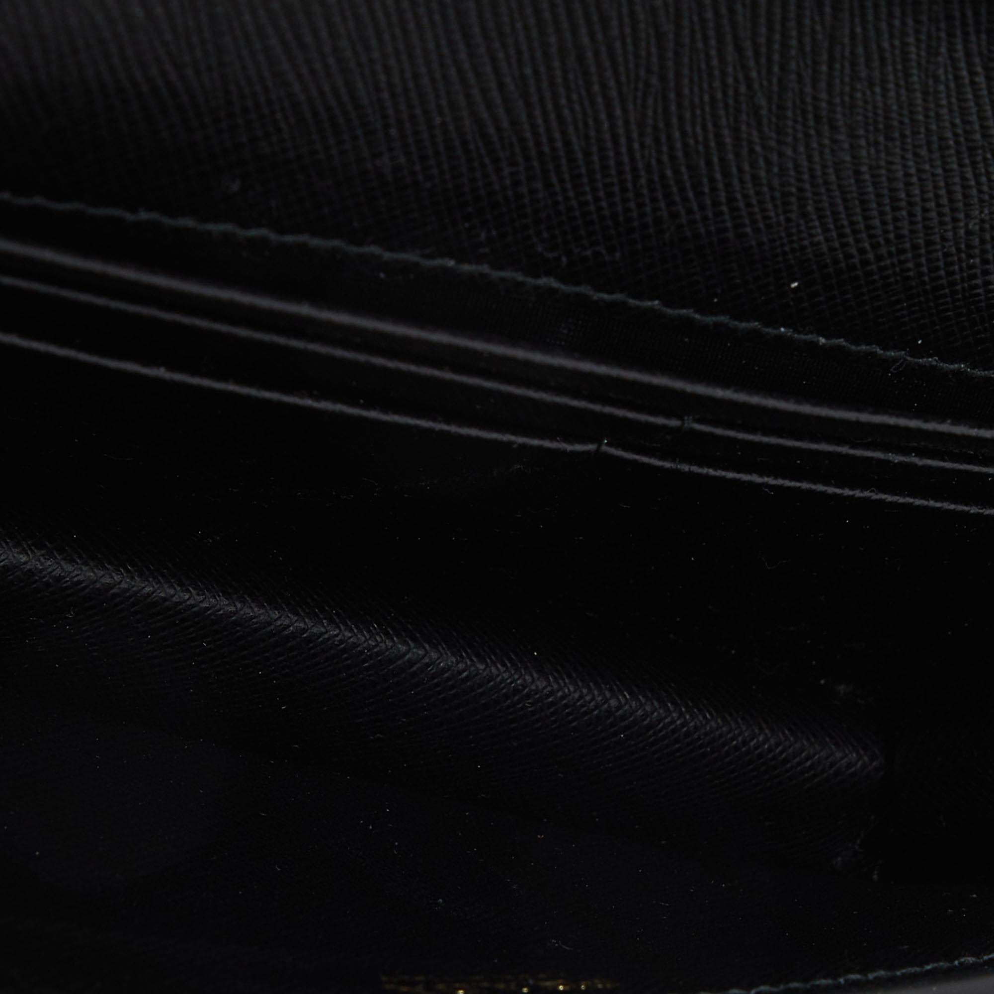 Prada Black Saffiano Leather Cahier Wallet on Chain 6