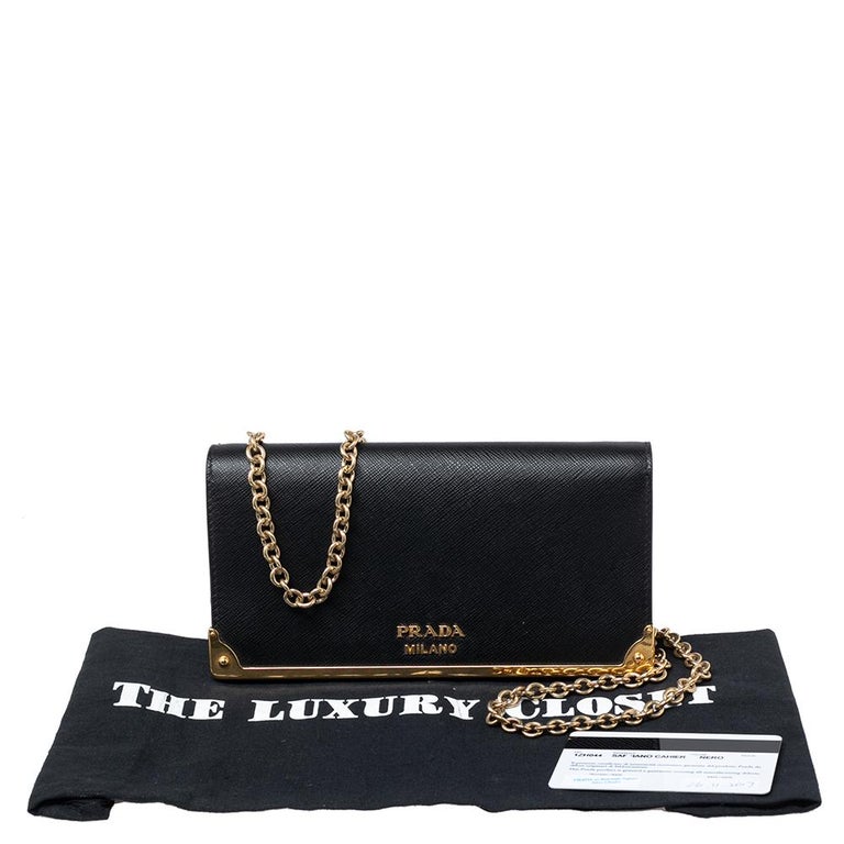 prada wallet on chain black