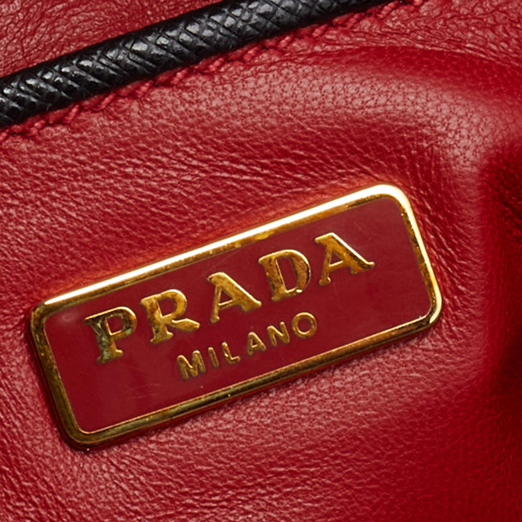 Prada Black Saffiano Leather Cinghiale Flap Crossbody Bag 3