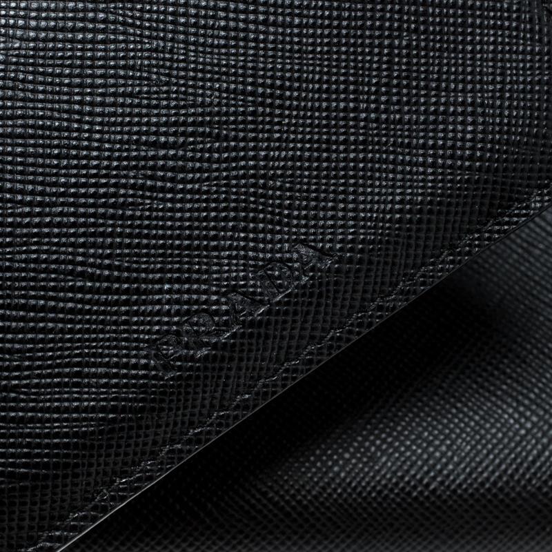 Prada Black Saffiano Leather Continental Wallet 2