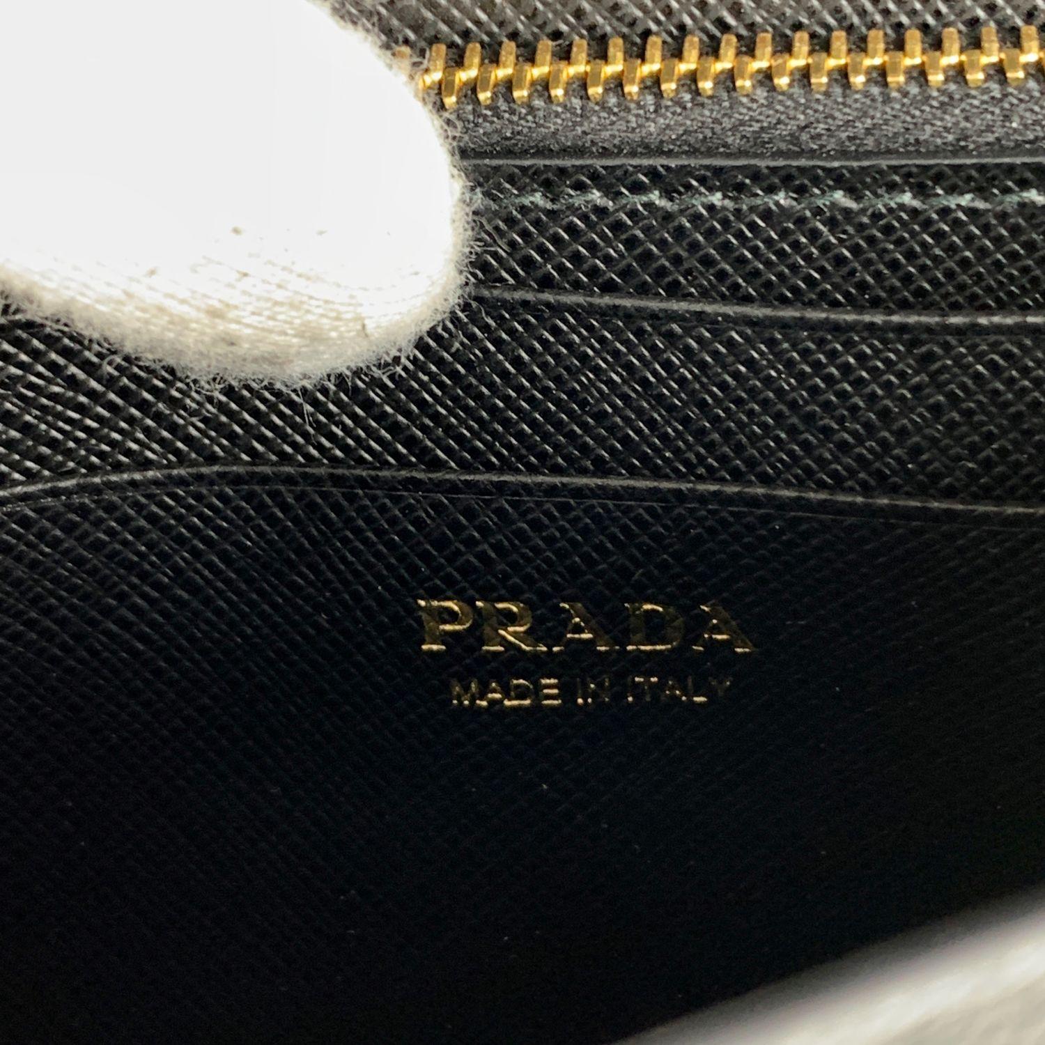 Prada Black Saffiano Leather Continental Wallet on Chain 1DH029 4