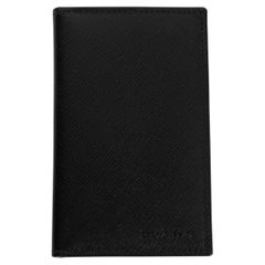 PRADA black Saffiano leather CREDIT CARD Wallet