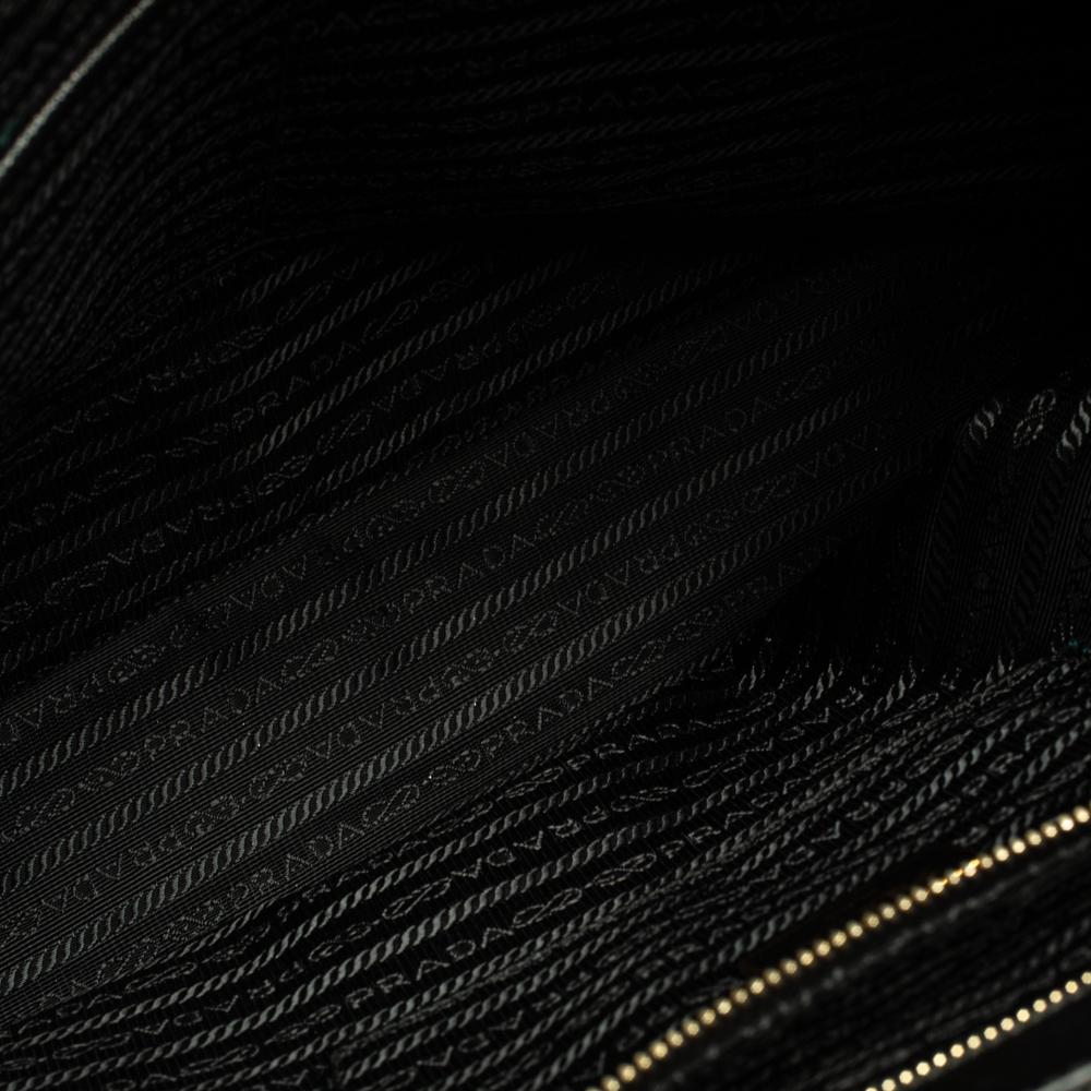 Prada Black Saffiano Leather Double Zip Tote 2