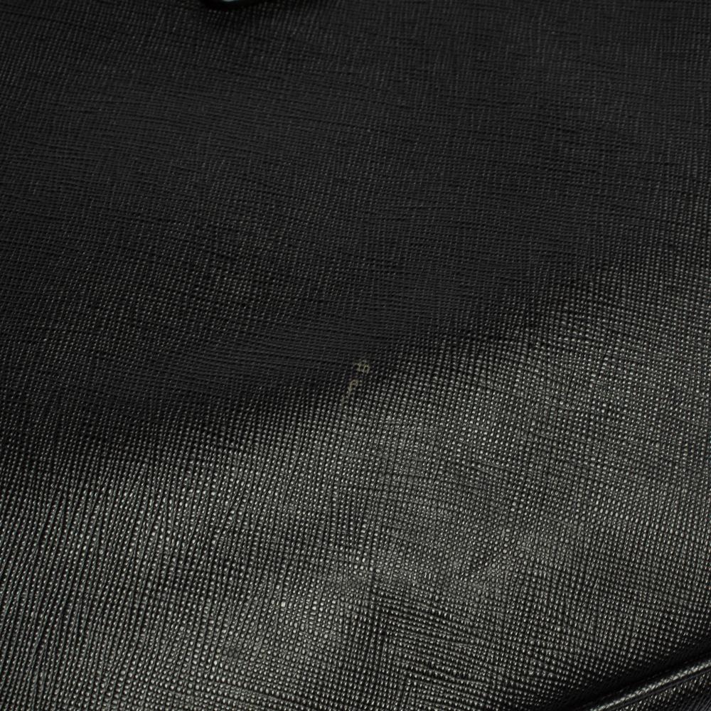 Prada Black Saffiano Leather Double Zip Tote 5