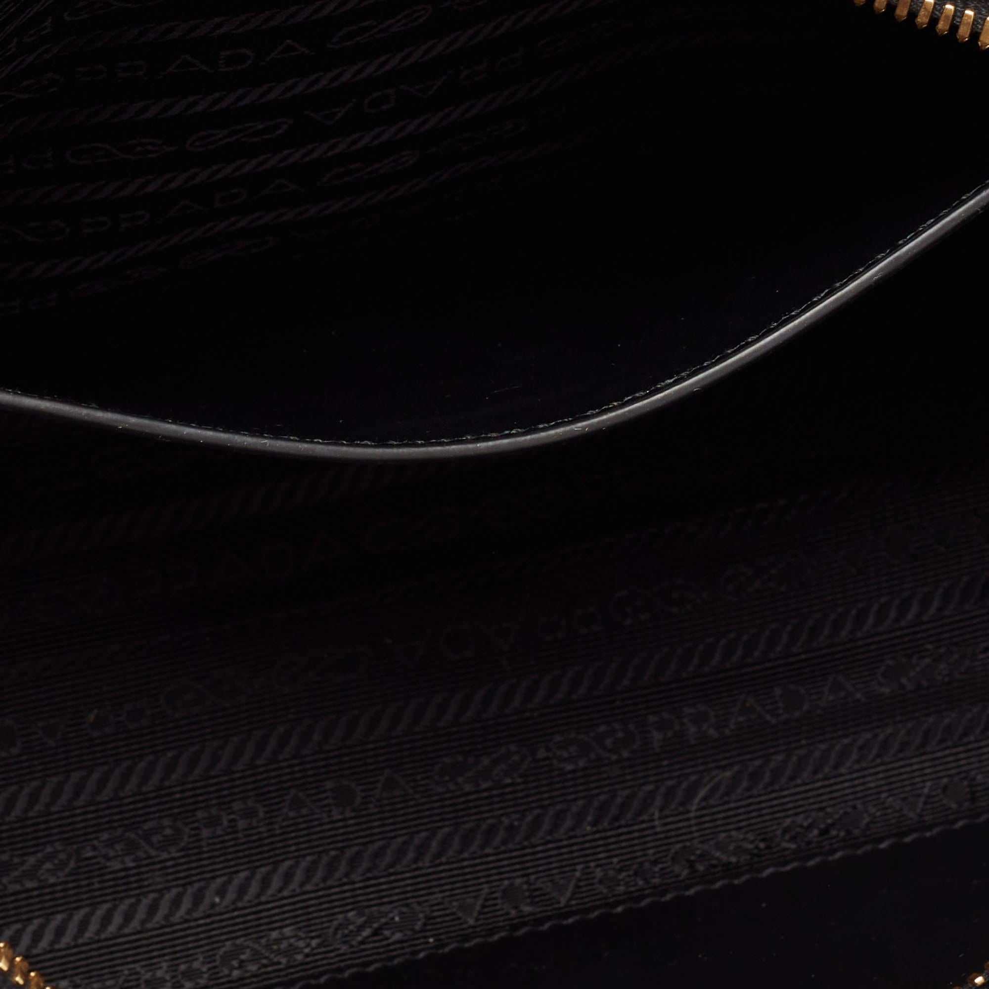 Prada Black Saffiano Leather Esplanade Crossbody Bag 6