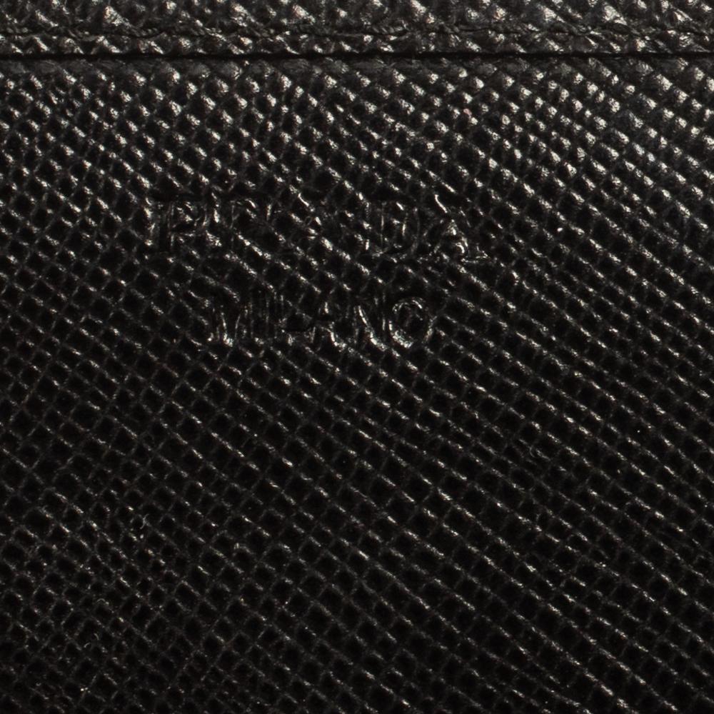 Prada Black Saffiano Leather Flap Continental Wallet 5
