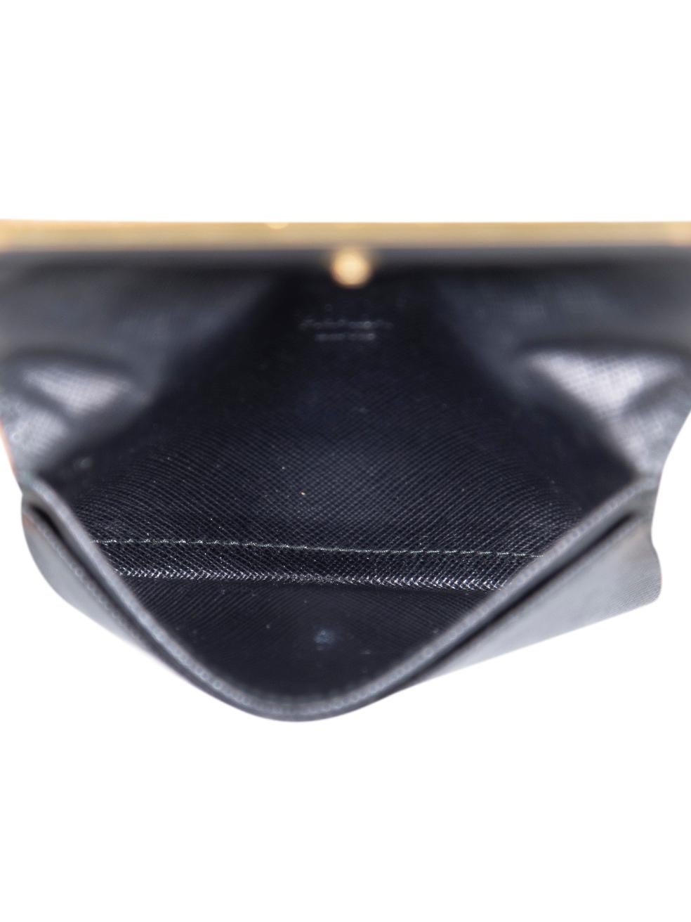 Prada Black Saffiano Leather Folded Cardholder For Sale 1