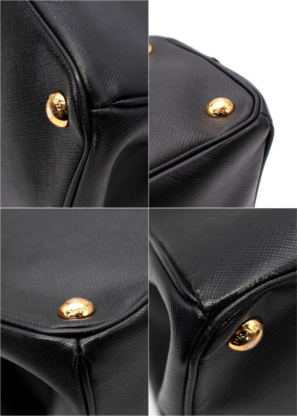 Women's Prada Black Saffiano Leather Galleria Tote Bag For Sale