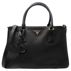 Prada Black Saffiano Leather Galleria Tote Bag