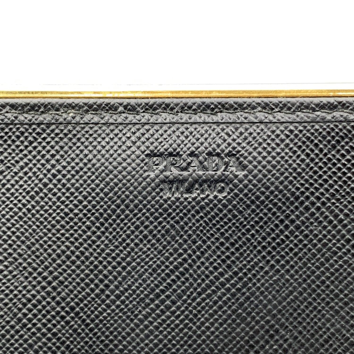 Prada Black Saffiano Leather Large Contnental Wallet 1MH311 2