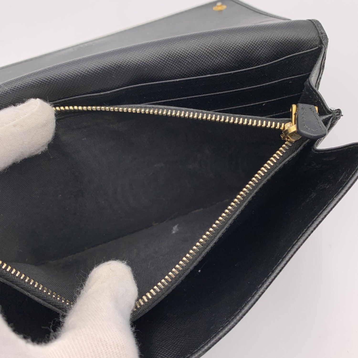 Prada Black Saffiano Leather Large Contnental Wallet 1MH311 3