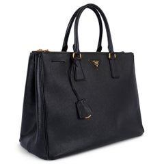 PRADA black Saffiano leather LARGE GALLERIA Tote Bag