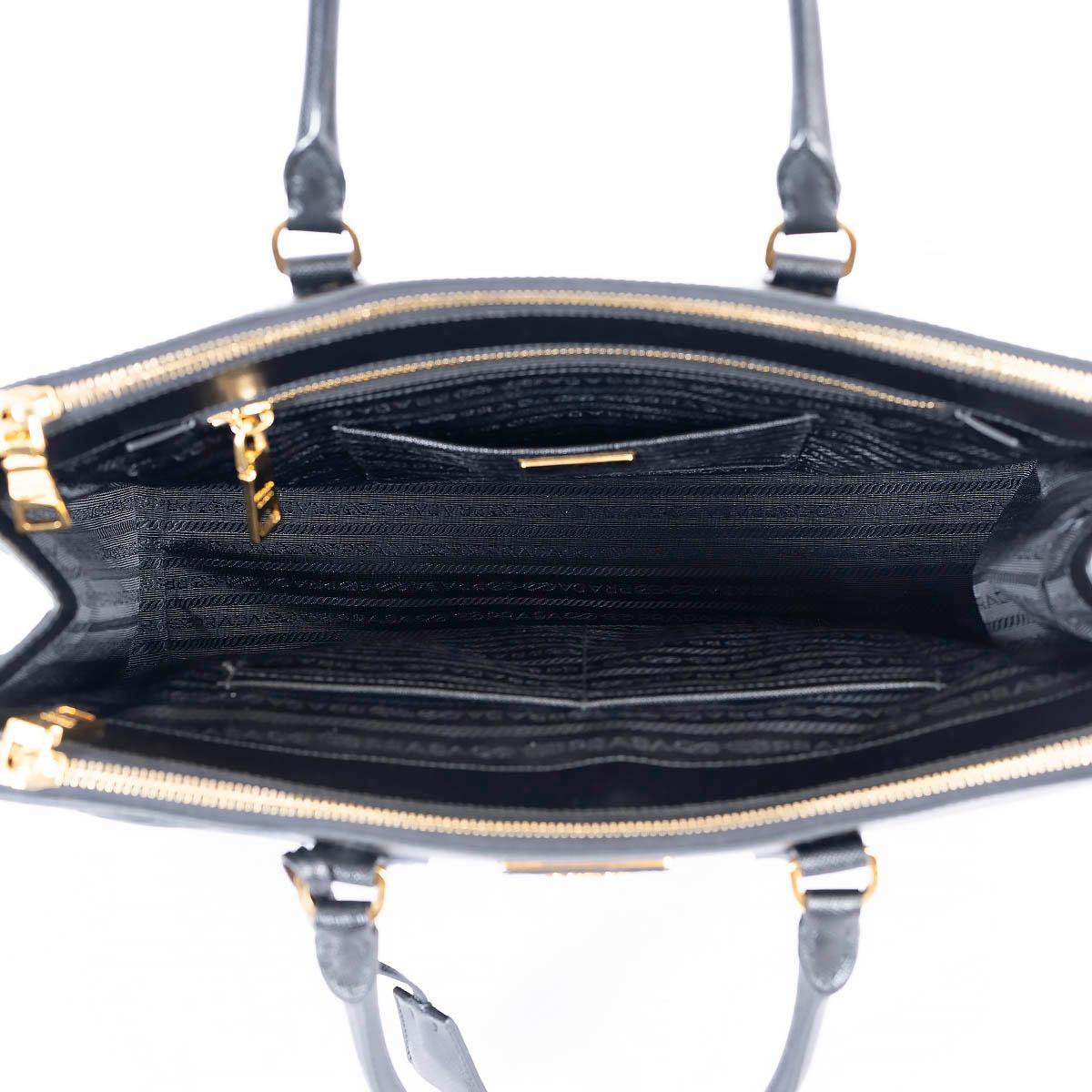 PRADA black Saffiano leather LARGE GALLERIA Tote Bag 1