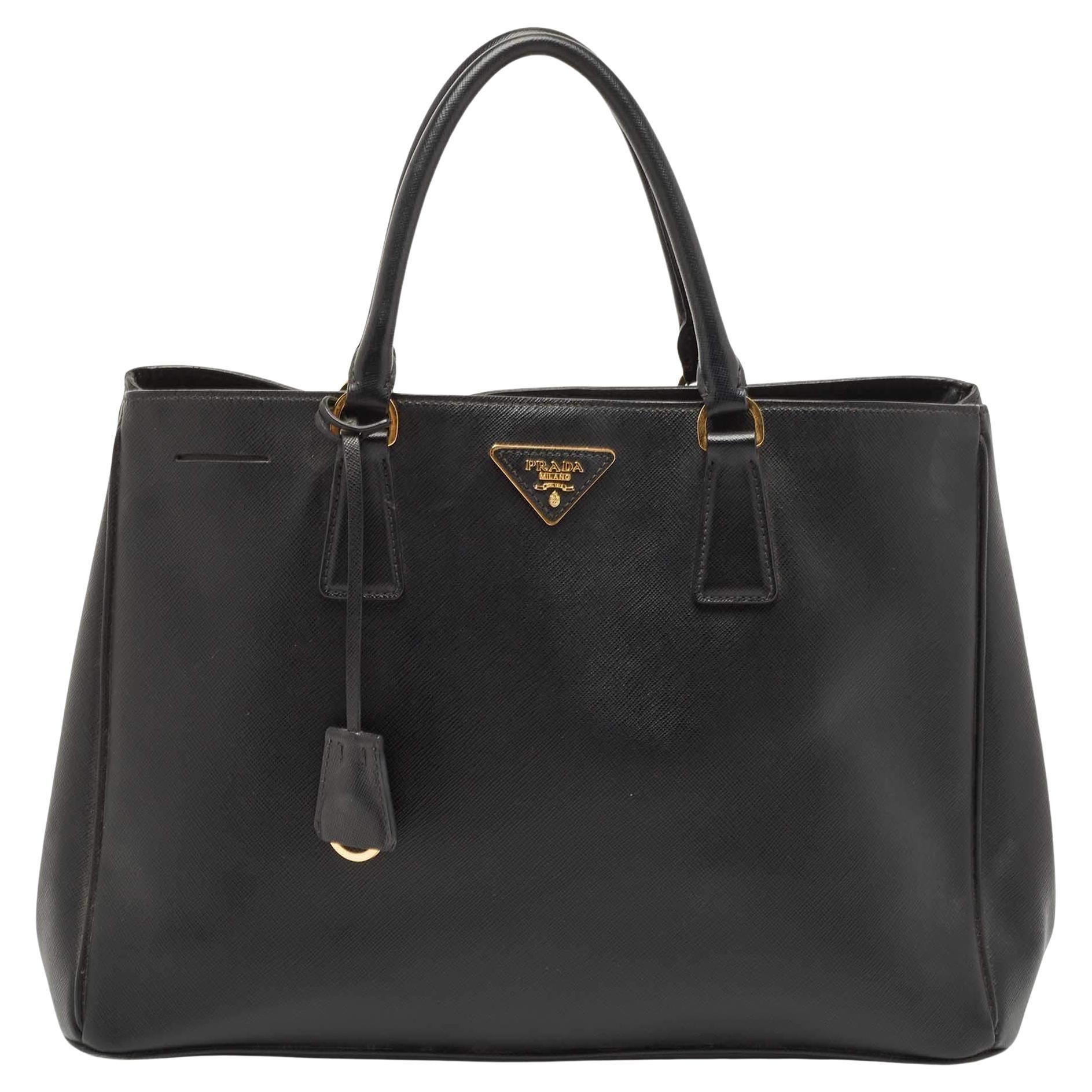 Prada Black Saffiano Leather Large Gardener's Tote