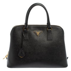 Prada Black Saffiano Leather Large Promenade Satchel