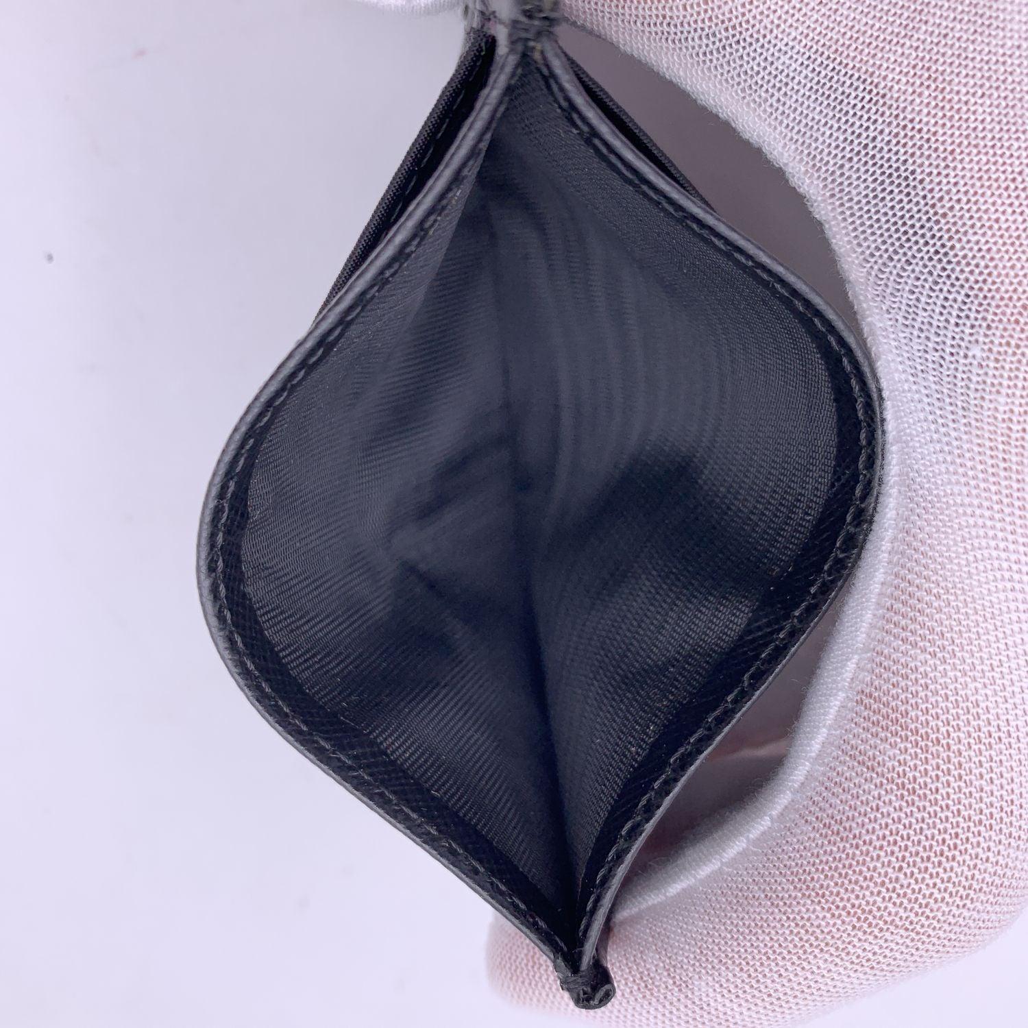 Women's or Men's Prada Black Saffiano Leather Logo Nylon Card Holder Wallet